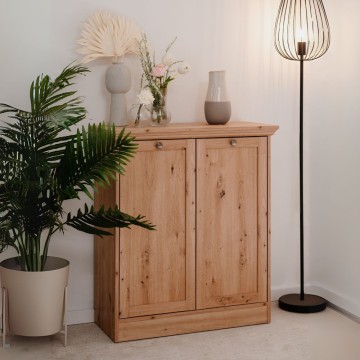 Buffet 2 portes chêne antique Timber01A 80x35x90H Le charme du bois naturel dans votre intérieur