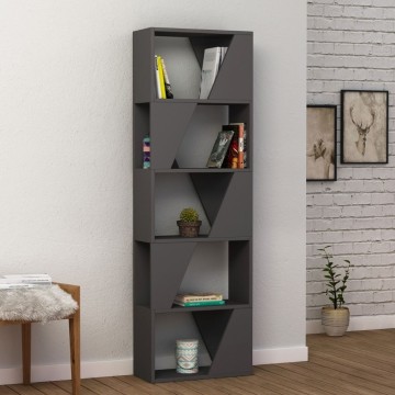 Cadre anthracite bibliothèque 5 étagères 54x168