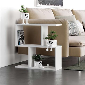 Homemania table basse blanche 60x19,5x60H - Design moderne et polyvalence en un seul meuble