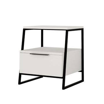 Table de chevet Pal blanche 45x41x50 cm - Style moderne et fonctionnalité dans un design raffiné