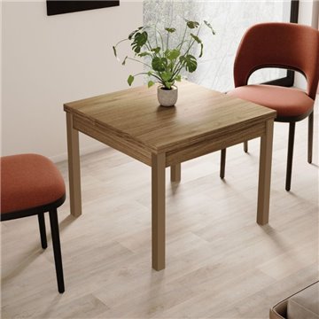 Table double carrée en noyer naturel 90x90 cm - Florence