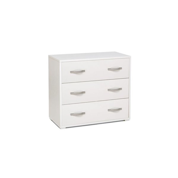 Commode 3 tiroirs frêne blanc 91x45x81H cm Commode 3 tiroirs frêne blanc 91x45x81H cm