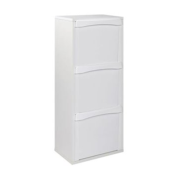 Helena white waste bin cabinet 40x25x102H - Elégance et fonctionnalité pour la collecte sélective