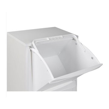 Helena white waste bin cabinet 40x25x102H - Elégance et fonctionnalité pour la collecte sélective
