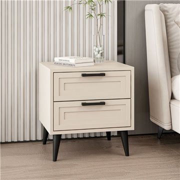 Prime table de chevet 2 tiroirs couleur cachemire 50x45x52H - Elégance et fonctionnalité