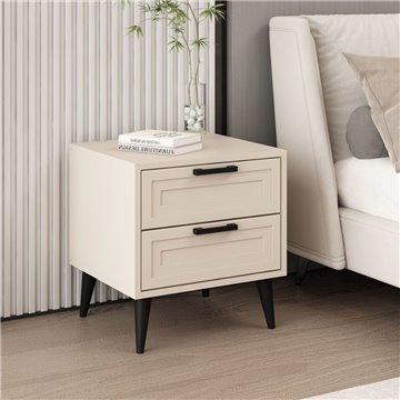 Prime table de chevet 2 tiroirs couleur cachemire 50x45x52H - Elégance et fonctionnalité