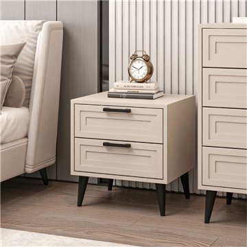 Prime table de chevet 2 tiroirs couleur cachemire 50x45x52H - Elégance et fonctionnalité