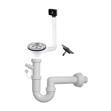 Siphon d'évier 1 voie 1" 1/2 avec vidange ECO et vidange lave-vaisselle S471710