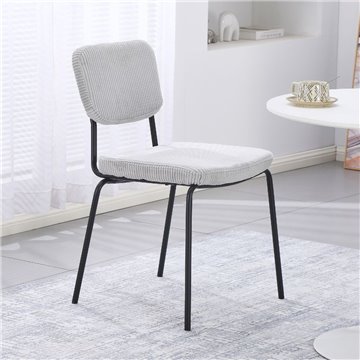 Juno gris clair chaise rembourrée 44x55x83H - Le confort dans un style industriel