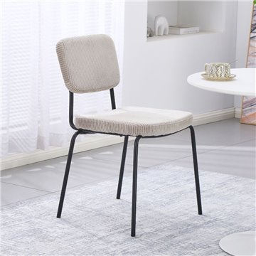 Chaise tapissée Juno taupé 44x55x83H - Le confort dans un style industriel