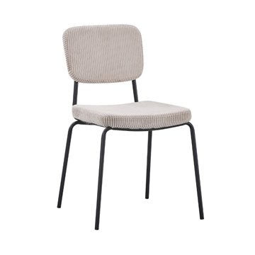 Chaise tapissée Juno taupé 44x55x83H - Le confort dans un style industriel