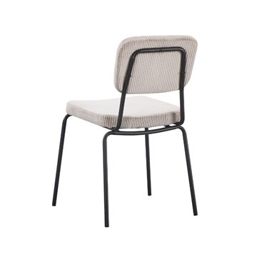 Chaise tapissée Juno taupé 44x55x83H - Le confort dans un style industriel