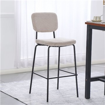 Tabouret rembourré Juno taupé 43x52.5x111H - Le confort dans un style industriel