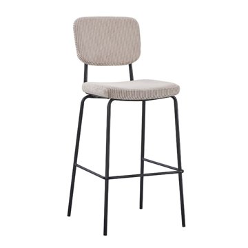 Tabouret rembourré Juno taupé 43x52.5x111H - Le confort dans un style industriel
