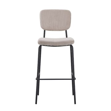 Tabouret rembourré Juno taupé 43x52.5x111H - Le confort dans un style industriel