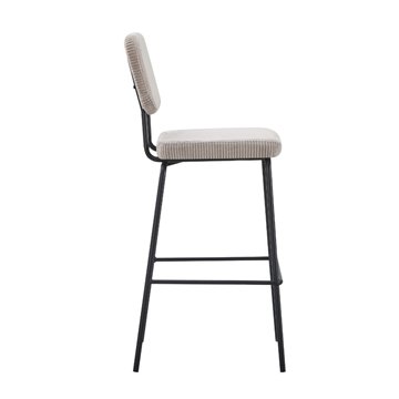 Tabouret rembourré Juno taupé 43x52.5x111H - Le confort dans un style industriel