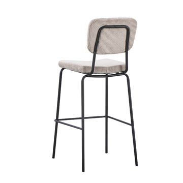 Tabouret rembourré Juno taupé 43x52.5x111H - Le confort dans un style industriel