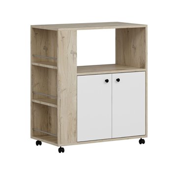 Armoire polyvalente élégante et fonctionnelle en chêne et blanc Monni 82x45x95H - Order and Design