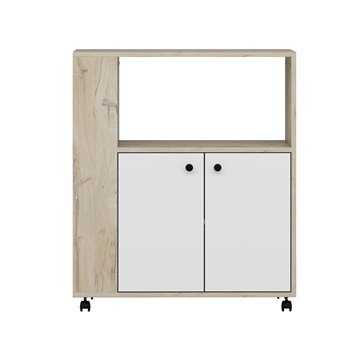 Armoire polyvalente élégante et fonctionnelle chêne et blanc Monni 82x45x95H - Commande et conception