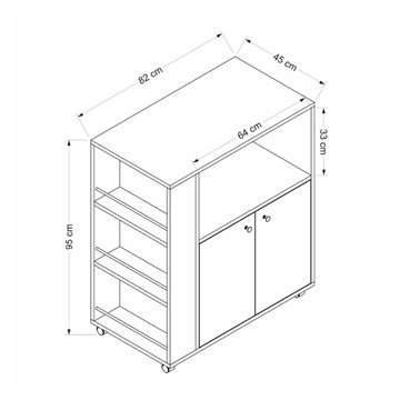 Armoire polyvalente élégante et fonctionnelle chêne et blanc Monni 82x45x95H - Commande et conception