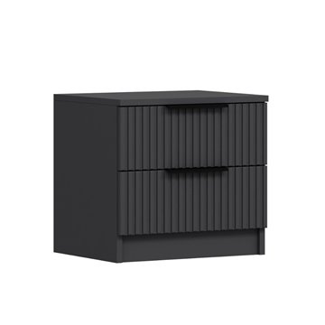 Table de chevet Kale anthracite avec deux tiroirs 50x40x47H