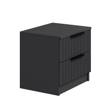 Table de chevet Kale anthracite avec deux tiroirs 50x40x47H