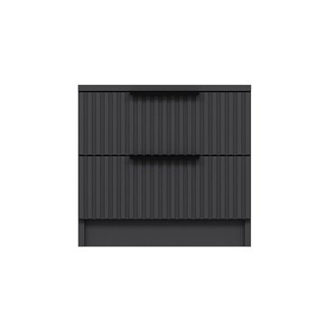 Table de chevet Kale anthracite avec deux tiroirs 50x40x47H