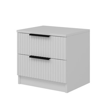 Table de chevet blanche Kale avec deux tiroirs 50x40x47H