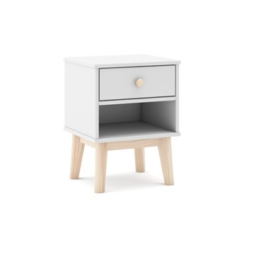 TABLE DE CHEVET POUR CHAMBRE D'ENFANT ESTEBAN 1 TIROIR BLANC (16395)