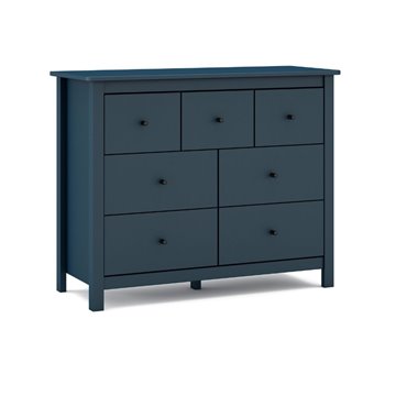 Commode Misti en bois massif bleu 110x40x820H - 7 Tiroirs, Design et organisation