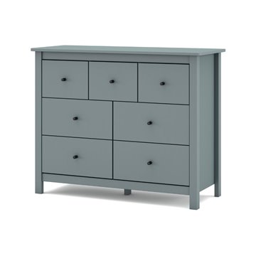 Commode Misti en bois massif vert kaki 110x40x820H - 7 Tiroirs, Design et organisation