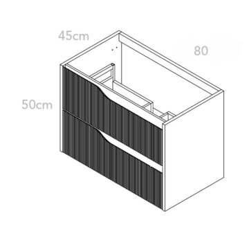 Meuble de salle de bains suspendu avec tiroirs Cashmere 80 cm