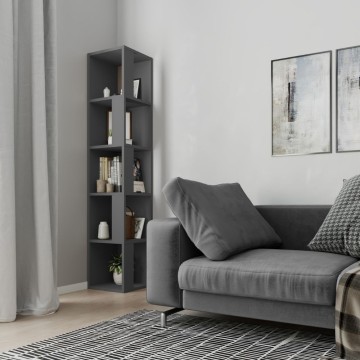 Bibliothèque d'angle Anthracite top 5 étagères 31,4x31,4x158,9