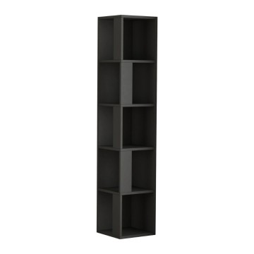 Bibliothèque d'angle Anthracite top 5 étagères 31,4x31,4x158,9