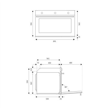 Bertazzoni F909PROEKN Four maxi encastrable de 90 cm multifonction couleur carbone classe A