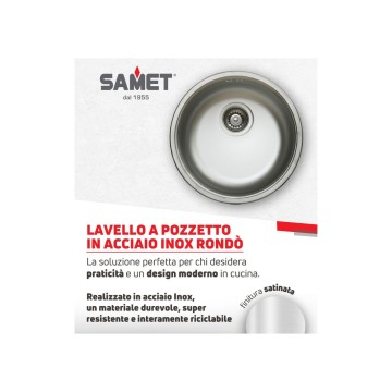 Evier rond Rondo Ø43,5 cm poli - Toscohome