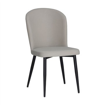 Chaise Barka en tissu gris avec pieds noirs - Confort et design doux