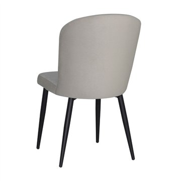 Chaise Barka en tissu gris avec pieds noirs - Confort et design doux