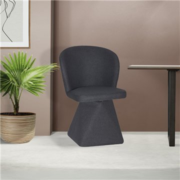 Chaise pivotante Piyan en tissu gris foncé - Elégance contemporaine