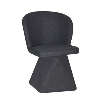 Chaise pivotante Piyan en tissu gris foncé - Elégance contemporaine