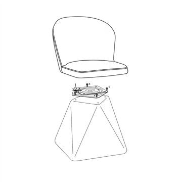 Chaise pivotante Piyan en tissu gris foncé - Elégance contemporaine