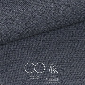 Tabouret Mey gris foncé avec assise rembourrée et pieds en métal noir - Elégance et confort pour l'espace snack