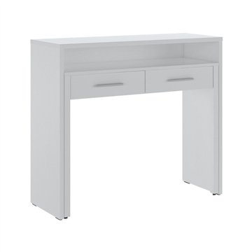 Console Scrivia blanc mat avec plateau coulissant - Design fonctionnel et peu encombrant