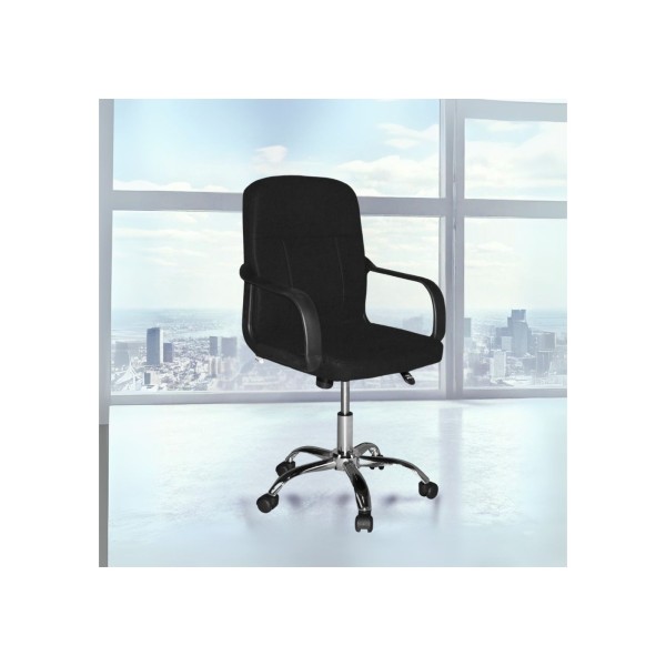 Fauteuil de bureau noir avec roulettes et accoudoirs - Modèle PC116P Fauteuil de bureau noir avec roulettes et accoudoirs - Modèle PC116P