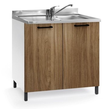Meuble sous évier noyer avec évier inclus 80x50 cm - Toscohome