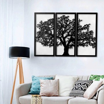 Cadre décoratif arbre de vie noir 125x88 cm MT1924011