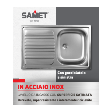 Evier encastré satiné à gauche - Classic 273