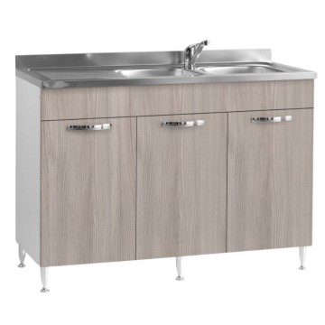 Meuble sous-lavabo 3 portes avec lavabo inclus 120 cm orme
