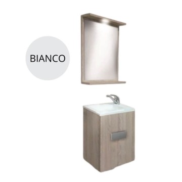 Armoire de toilette compacte blanche suspendue 42x24x65 cm - Charlie