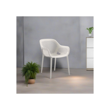 Fauteuil Atra en polypropylène gris et blanc | ToscoHome